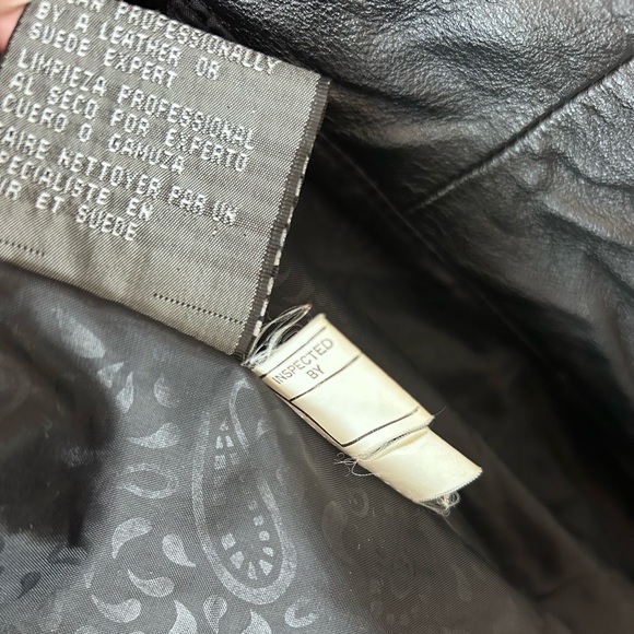 Vintage 80’s Maurices Leather Trench Coat Women's Unisex Size XL Black - Picture 7 of 14